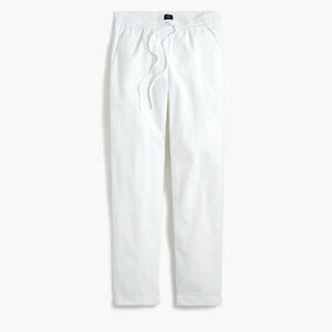 NWT J Crew Linen Cotton Blend Jogger Style Pant White Minimalist Drawstring